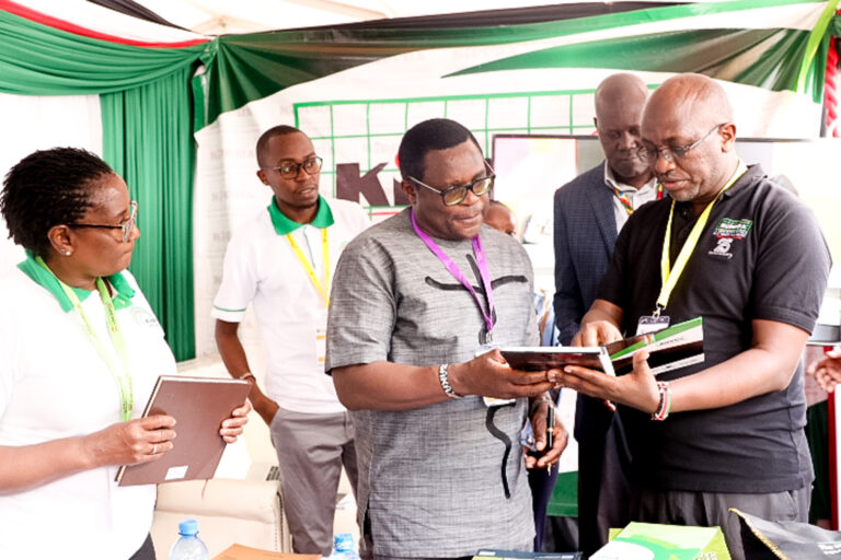 Bungoma Governor H.E Kenneth Lusaka visits the KIPPRA exhibition booth at the Conference