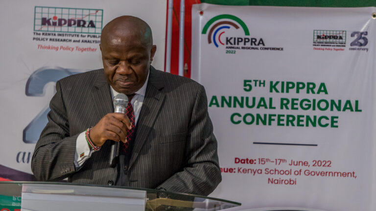 CAS Hon Eric Wafukho gives remarks on behalf of CS, The National Treasury and Planning Hon. Amb. Ukur Yatani at the 5th KIPPRA Annual Regional Conference