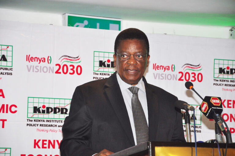 KIPPRA Board Chair Prof. Benson Ateng' giving his remarks during the launch of the Kenya Economic Report 2023