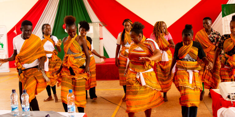 Laikipia University students entertain guests at the KMPUT event