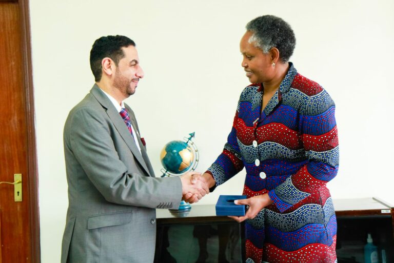 KIPPRA Executive Director Dr Rose Ngugi (right) and Trends Research & Advisory CEO Dr Mohamed Abdulla (left)