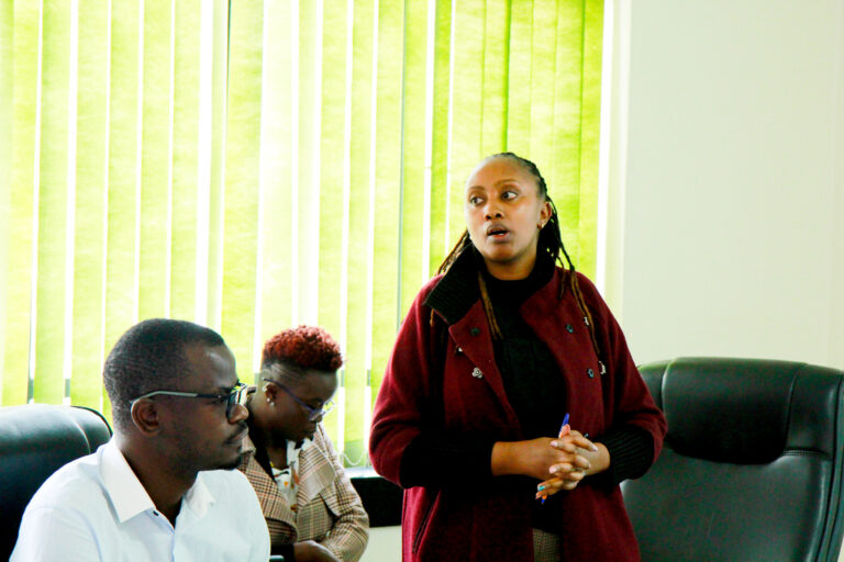 KIPPRA Policy Analyst, Ms Cecilia Naeku making a presentation during the PAI workshop