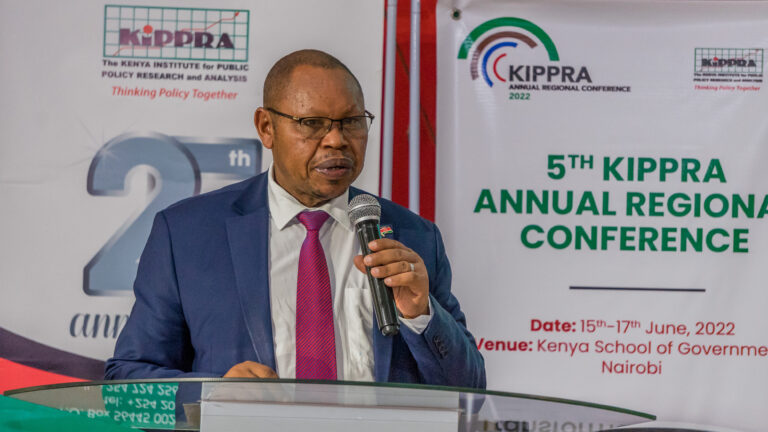 PS, State Department for Planning, Mr. Saitoti Torome addresses delegates at the 5th KIPPRA Annual Regional Conference