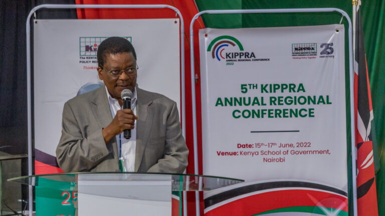 The KIPPRA Board Chair Dr. Ateng'giving his opening remarks during the 5th KIPPRA Annual Regional Conference