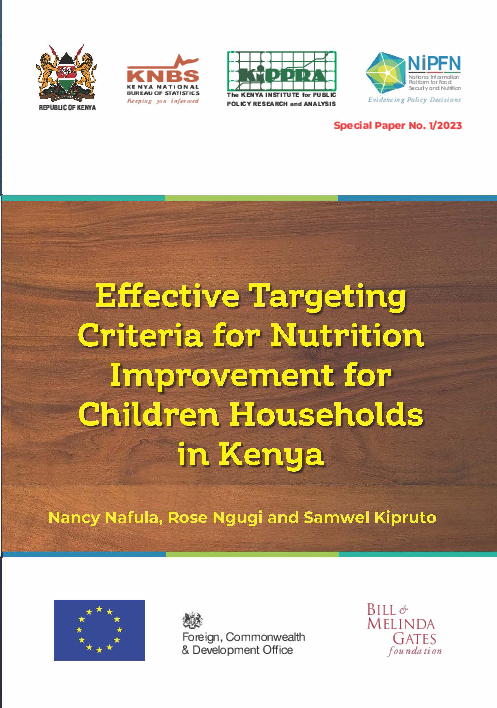 Effective Targeting Criteria for Nutrition Improvement for Children among Households in Kenya - NIPFN SP1.pdf