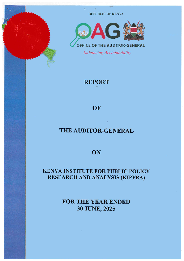 KIPPRA Annual Report and Financial Statements for the financial year ended 30th June 2025 - Audited.pdf