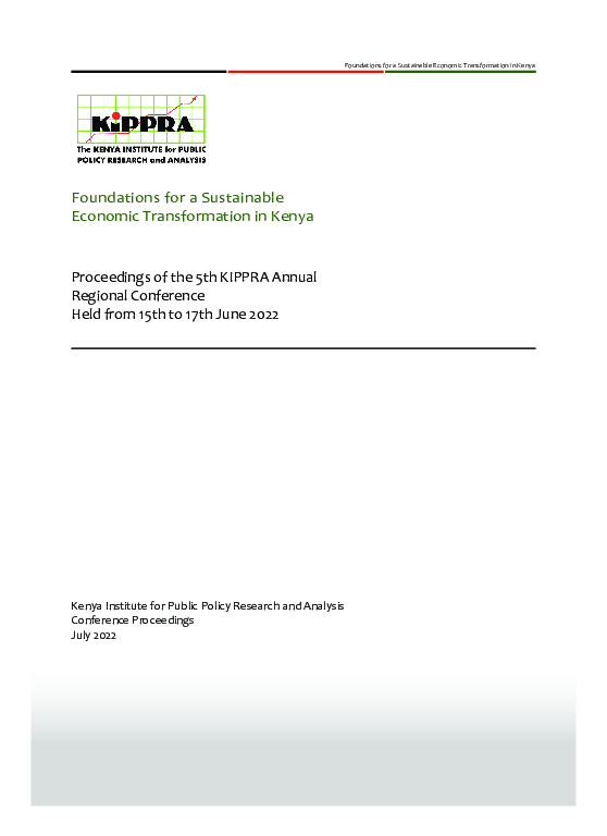 Foundations for a Sustainable Economic Transformation in Kenya - 5th KIPPRA Annual Regional Conference 2022.pdf